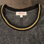Goldie Charcoal Gray Metallic Tipped Ringer Tee Sz L Photo 2