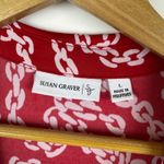 Susan Graver Red Chain Print Sleeveless Dress Large Liquid Knit Built in Shorts Photo 6