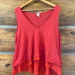 We The Free FREE PEOPLE Womens Hot Coral Layered Sleeveless Trapeze Top Photo 4