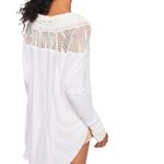 Free People  Spring Valley Thermal Tee Lace Inset Oversized Raw Hem Size Small Photo 3