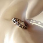 Boutique Silver Mini Link Chain Ring Size 7 Photo 0