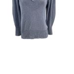 Brochu Walker  Saskia Relaxed V-neck‎ Sweater Cotton Wool Blue Size Small Photo 4