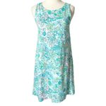 Lilly Pulitzer Kristen Swing Dress in Surf Blue Turquoise Pink Floral Print XS Photo 1