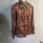 Westbound Vintage  Size 12 Paisley Psychedelic Print 80’s Long Sleeve Blouse Photo 1