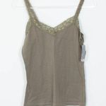 Old Navy Womens Lace Trim Cami Tank Top Size M Green Lightweight Y2K Staple NWT Photo 0