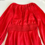 Urban Outfitters  Rebecca Red Long Sleeve Jacquard Boho Holiday Mini Dress Small Photo 12