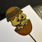 Chick In An Egg Enamel Lapel Stick Pin Signed Centennia 1979 Photo 6