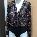 J.O.A. Floral long sleeve open back bodysuit Photo 2