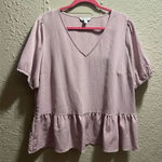 Nine West V-Neck Short Sleeve Blouse Woman’s Size XL Photo 0