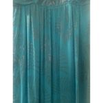Nicole Miller  Designer Maxi Dress Teal Green Gold Beaded Gown Size 10 NWT Photo 4