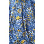 Talbots  Women’s Sz L Classic Button Shirt Botanical Blue Sunflower Spring Photo 11