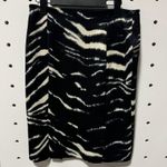 Michael Kors Women Zebra Zipper Faux Pockets Pencil Skirt Size 4 Photo 1