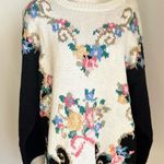 Vintage 80s ? Huntington Ridge Floral Sweater Cottagecore Retro Knit Size L Photo 0