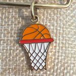 Basketball Hoop Charm Gold Tone Bangle Bracelet Halos Glories Adjustable 7" NWOT Orange Photo 1