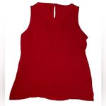 Loft  red sleeveless tank top blouse women's size medium rounded neck lace front Photo 5