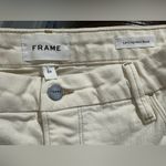 frame denim FRAME Le Crop Mini Boot jeans size 32 cream/off white high low frayed hem Photo 7