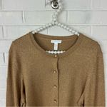 Charter Club  Gold Metallic Thread Knit Cardigan Sweater Size L Photo 1