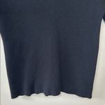 & Other Stories & Other Stories Collared Short Sleeve Polo Sweater Ribbed Medium Black Off-White Photo 4