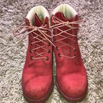 Timberland  PREMIUM 6-INCH WATERPROOF BOOTS red/white genuine leather size 8M​​ Photo 1