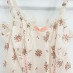 Nan Flower Coquette Vintage 90s Floral Lace Trim Garter Lingerie Cami Top Size S Tan Photo 1