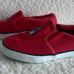 Ralph Lauren Polo  Women’s Harbour II Bear‎ Red Canvas Shoes Women's Size 5 Photo 0