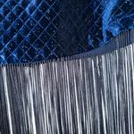 ZARA NWT Navy Blue Quilted Velvet & Rhinestone Fringe Crop Top Size Medium Photo 3