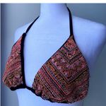 Vintage Beaded Embroidered Multicolor Boho Indie Bikini Strappy halter Top. Red Size M Photo 2
