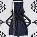 ZARA Cutout Linen Blend Mini Dress in Black XS Photo 10