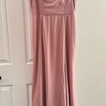 Azazie  Alara Dusty Rose Bridesmaid Dress with Slit Chiffon Stretch Size 10 Photo 2