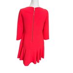 Kate Spade Flounce Crepe Mini Dress Women’s Size 2 Geranium Pink Half Sleeve Photo 4