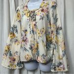 Umgee Crossbody Floral Print Long Sleeve Top Sz Small Photo 4