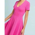 Anthropologie Hutch Vivid Barbie Pink Vicki V-Neck Fit & Flare Dress Size Small Photo 7