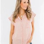 Beach Lunch‎ Lounge Red & White Striped Top Size Large Photo 0