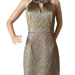 Trina Turk metallic zigzag jacquard cocktail dress size 2 Photo 5