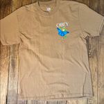 Obey  Brown Tee shirt with Blue Butterfly Graphic Photo 0