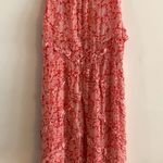 Banjanan Gizela Floral Tiered Ruffle Maxi Dress V Neck Large Poppy Red White Photo 7