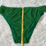 Good American  Sparkle Good Waist Cheeky Bikini Bottom Summer green size 7 Photo 4