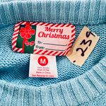 Merry  Christmas  blue snow man long sleeve pullover christmas sweater Size M Photo 4