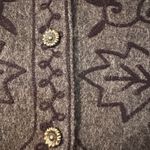 Chrysantheme Vintage Wool blend button down vest with floral embroidery M Gray Size M Photo 5