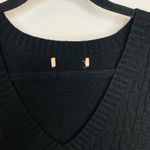 Black Sweater Dress Cable Knit Long Sleeve Sz Medium Photo 7