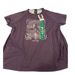 Reel Life  Women's XL Purple Split Back Graphic Tee Casual Summer Top Photo 0