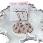 Betsey Johnson  Floral Print Shell Earrings Photo 3