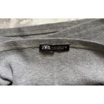 ZARA  Gray Ribbed Cropped Tank‎ Top Spaghetti Strap M Photo 2