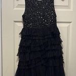 MM Couture Elegant Black Ruffled Dress Photo 0