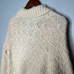 EXPRESS Vintage  womens cream & white button front cardigan Y2K alpaca size large Photo 3