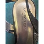 London Fog  Collection Black Embellished Wedge Sandals Slingback Heels size 10 Photo 2