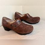 Dansko  Brown Suede & Leather Floral Clogs | Slip-On Comfort | Size 38 Photo 2