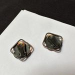 Copper Tone Red & Black Speckled Enamel Artisan Clip On Photo 6