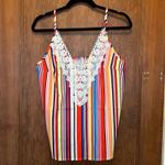 SheIn EUC Candy Striped Lace Cami Tank XL Photo 0