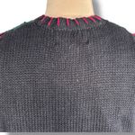 Vintage Tiara International Christmas Sweater Vest Large Black Red Tree Knit Photo 5